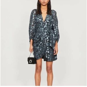 ba&sh Ginger Metallic Wrap Dress